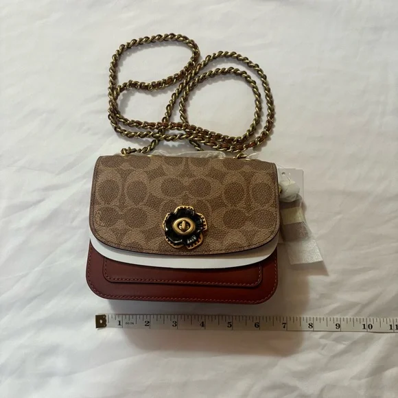 NWT COACH Madison Signature Coated Canvas Mini Shoulder Bag Crossbody Bag Brown - Picture 15 of 16